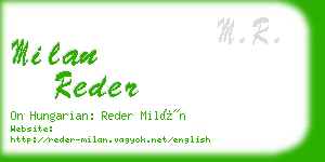 milan reder business card
